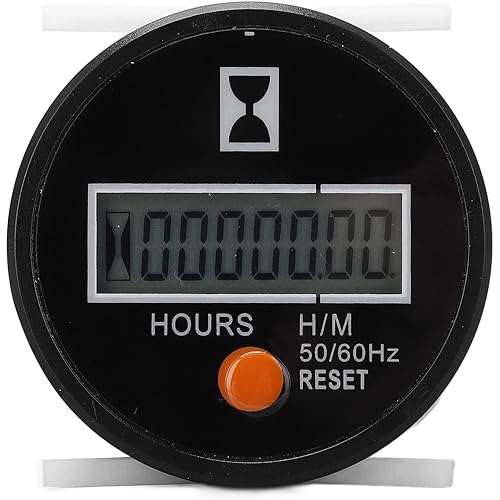 Kadimendium Digital Hour Meter High Precise Industrial Timer Mechanical Hourmeter Wide Range Hour Gauge Tacho Gauge Meter with Reset Button 24 to 240V for Control