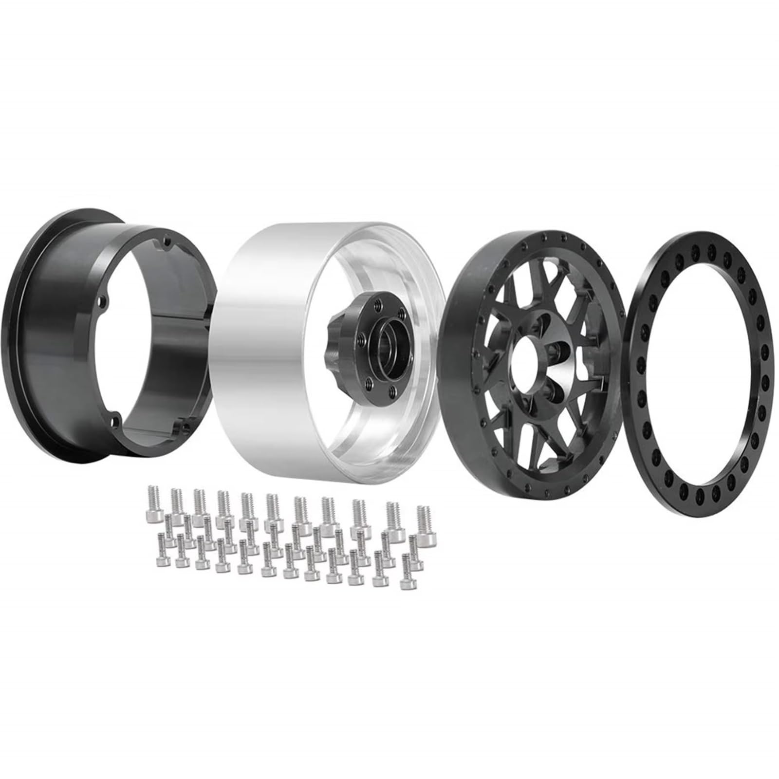 2. Eslingas Barro Alumbre para Axial para SCX10 90046 1/10 Parts Piezas | Pieza coche RC llantas aluminio guardabarros eliminan residuos tracción constante hexagonal 12mm