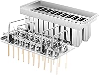 Vista 1 de Kit de moldes de paletas de hielo de acero inoxidable, moldes de acero inoxidable, soporte para palitos de helado de paletas de hielo + cepillo