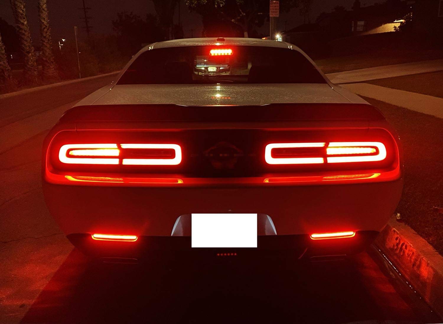 iJDMTOY Red Lens 40-SMD Full LED Rear Bumper Reflector Light Kit Compatible With 2015-up Dodge Challenger Function as Tail or Rear Fog Lights product thumbnail 5