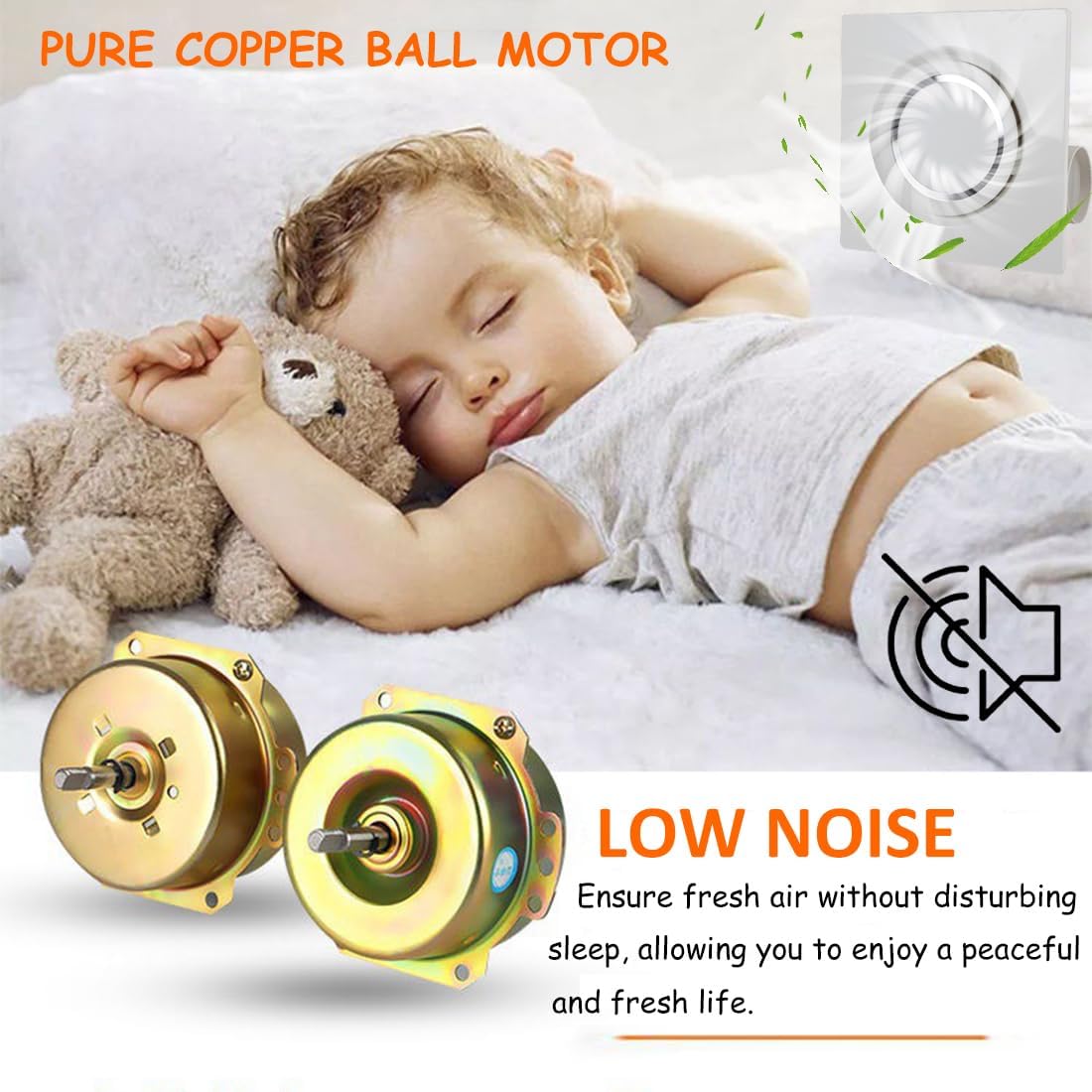 12'' Bathroom Exhaust Fan with LED Light, for Ceiling Mount 4 Inch Duct Low Noise Ventilation Fan for Bathroom Shower Restroom Home Office, 6000K /140 CFM /110V