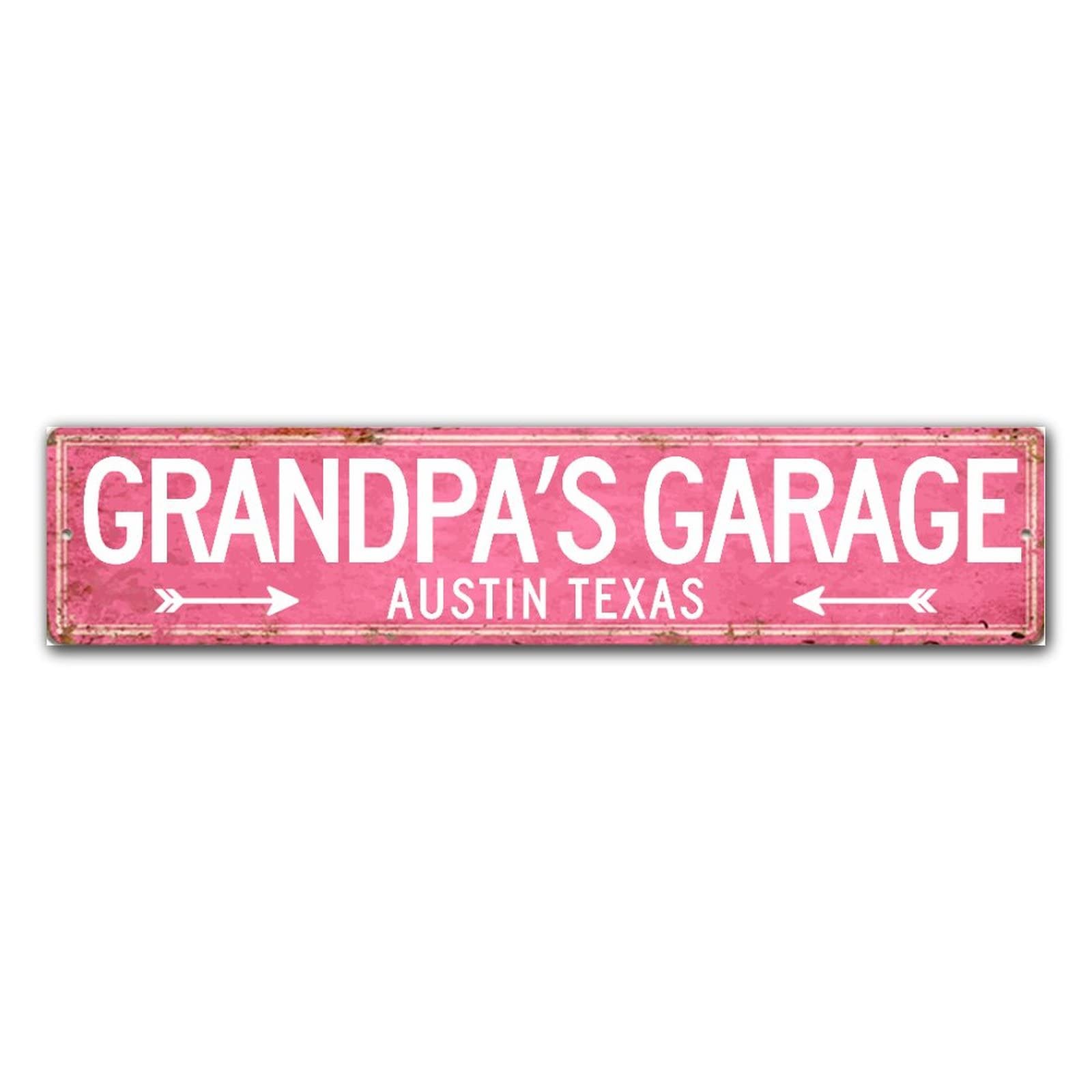 Panneau mural personnalisé en bois 15,2x61 cm Grandpa's Garage déco rustique ferme