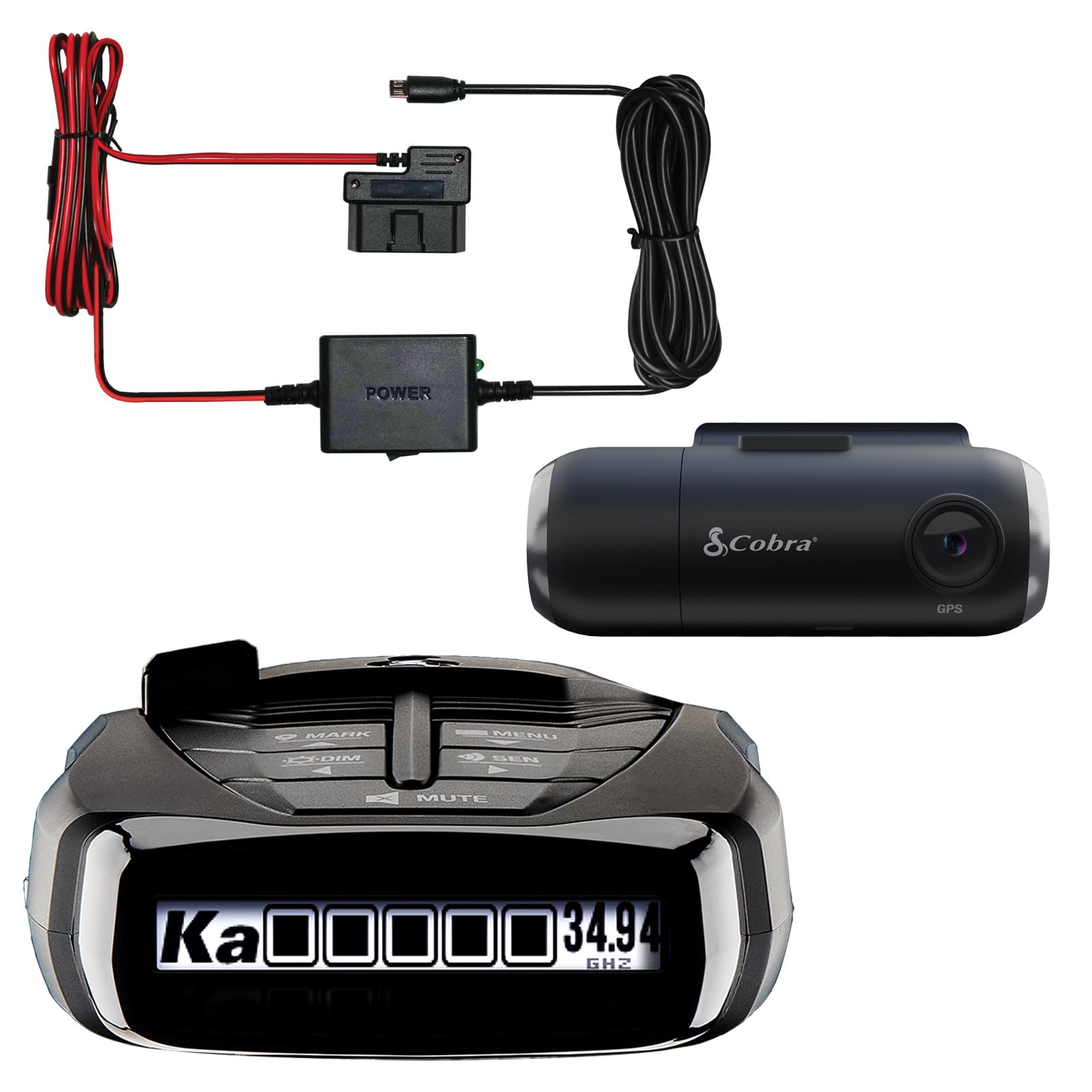 Cobra RAD 480i Radar Detector SC 201 Smart Dash Cam 2 5A OBD Port to Micro USB DIY
