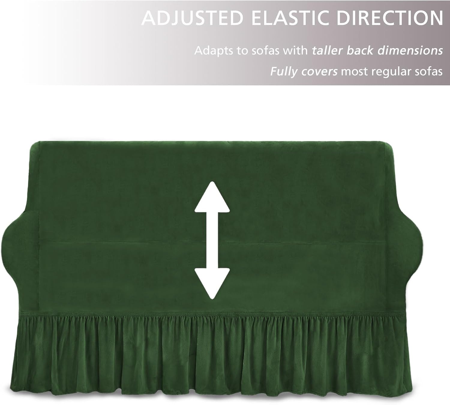 NICEEC Sofa Cover Super Soft 1-Piece Green Sofa Slipcover for Sofas Stretch Universal Spandex Couch Covers for Living Room Easy Fit Washable Furniture Sofa Protector with Skirt