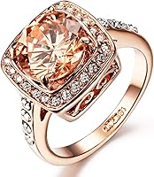 Stunning Yellow Cubic Zirconia Topaz Statement Ring for Women - 18K Rose Gold Plated, Sparkling Austrian Crystals