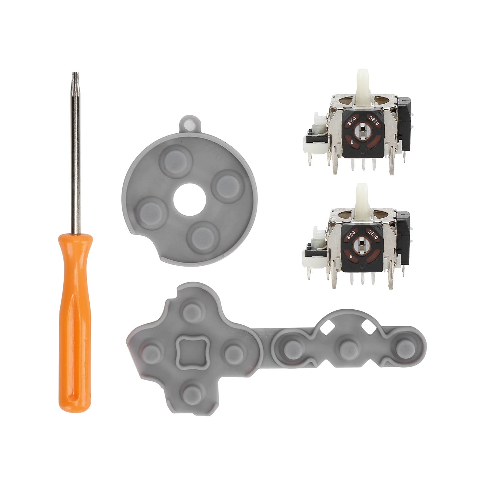 PUSOKEI Leitfähiges Silikongummipad für 360 Controller, Ersatz Gamepad Controller Wipptasten Reparatur mit Schraubendreher