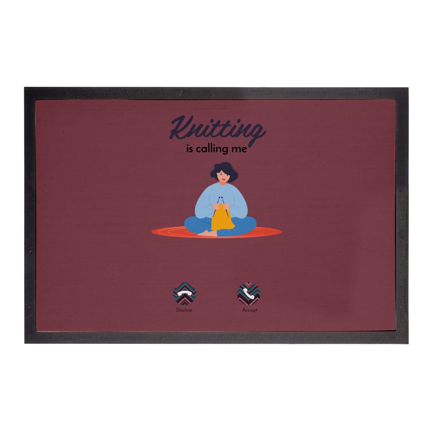 Paillasson rouge 60x40cm protégez votre entrée avec le tapis Knitting is Calling Me Home