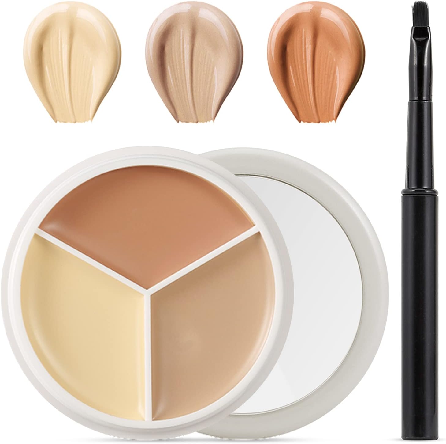 Erinde 3 Colors Mini Concealer Contour Palette, Cream Concealer, Contour And Brighten 3 In 1, Custom Blend Corrects & Conceals Dark Circles, Blemish, Travel Size Makeup Pallet 15g