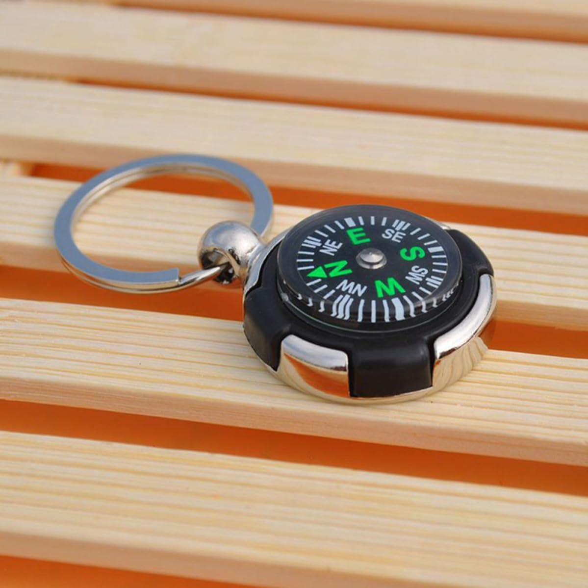 Metal Compass Keychain Pendant Decoration for Car Keys and Phones image 4