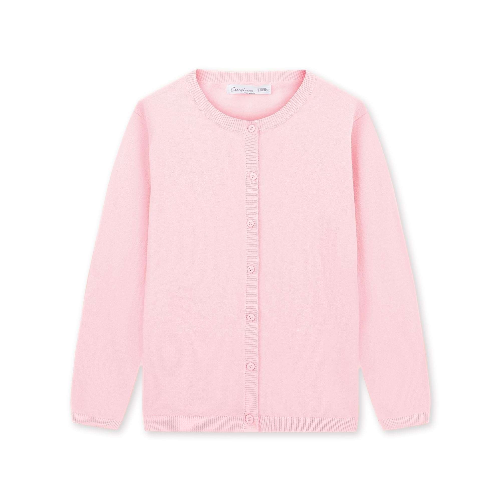 CUNYI Pull pour Fille Gilet à Boutons Cardigan Léger Uniforme Scolaire Manteau Casual Mignon