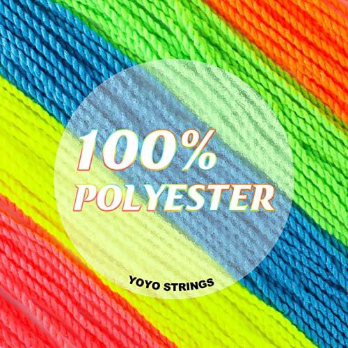 Magicyoyo Yoyo Strings 25 Pack, Professional 100% Polyester Replacement Yo Yo Strings For Responsive Yoyos & Unresponsive Yo Yos, 43.3 Inches/110Cm Yo-Yo Strings - Blue, Green, Yellow, Orange, Pink #TOP2
