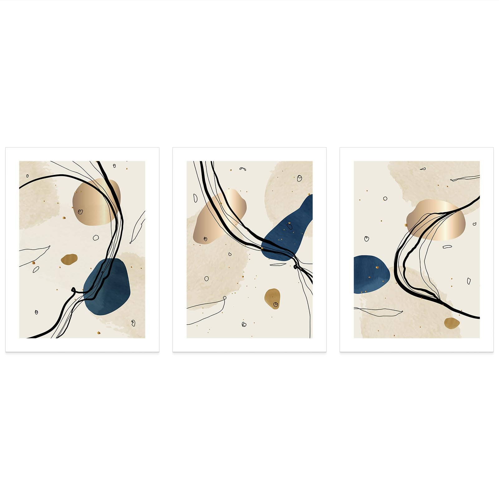 Lumalea - Zestaw 3 plakatów/plakatów Modern Triptyque - obraz na całej stronie, 3 plakaty, 50 x 70 cm