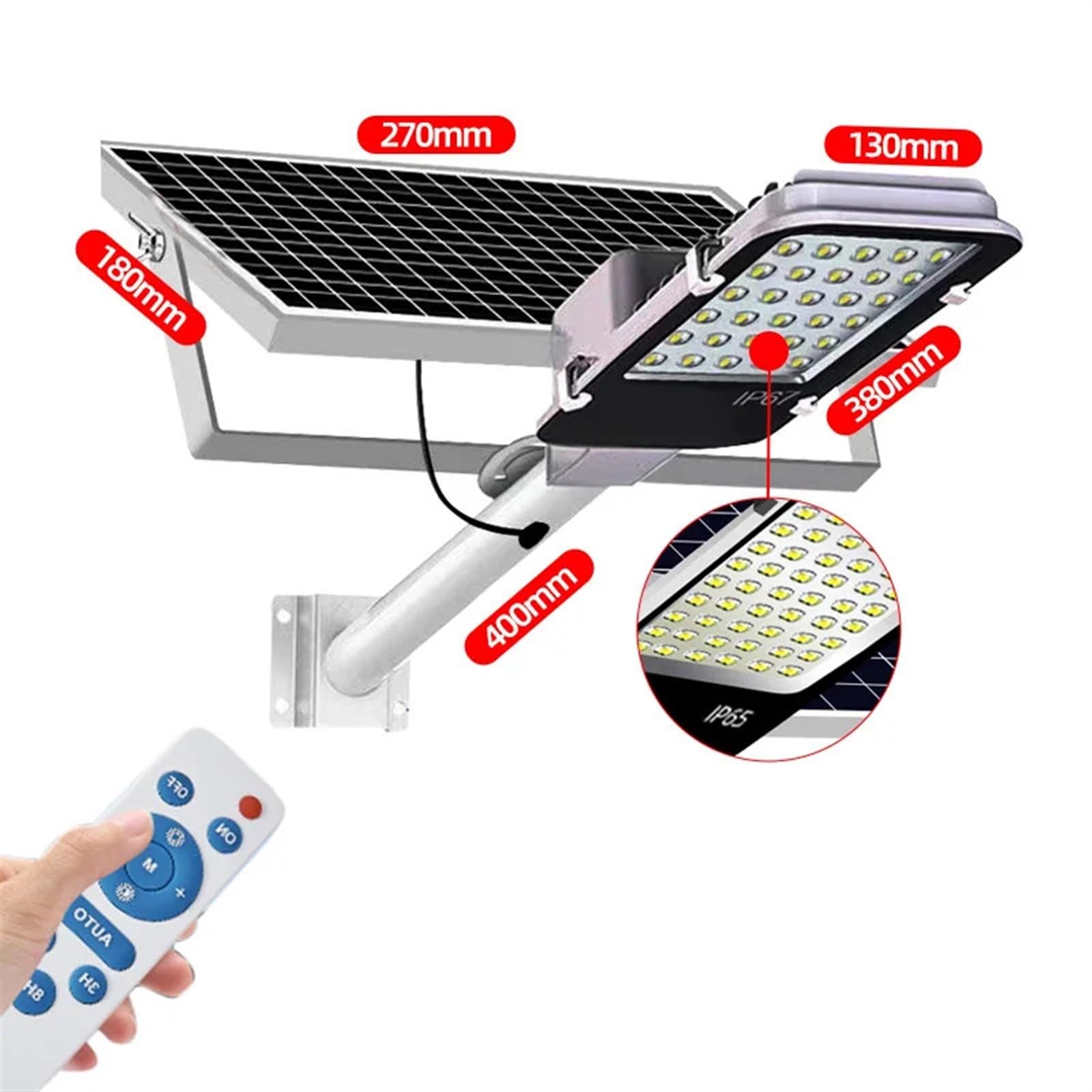 Lampa solarna zewnętrzna, Lampy solarne Zewnętrzne, super jasne, dzielone słoneczne latarnie uliczne Wodoodporna dioda LED Solarne lampy uliczne Podwórkowe lampy uliczne Bezpieczeństwo Powódź Oświetle