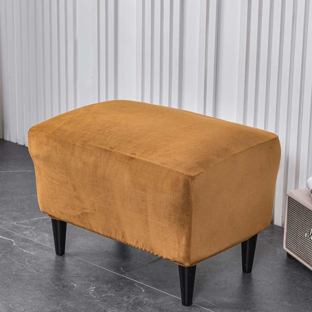 Rectangular Stretch Cover for Ottoman & Footstool Non-Slip Seat Protector with Elastic Base for Easy Fit Ideal for Living Room & Home Décor