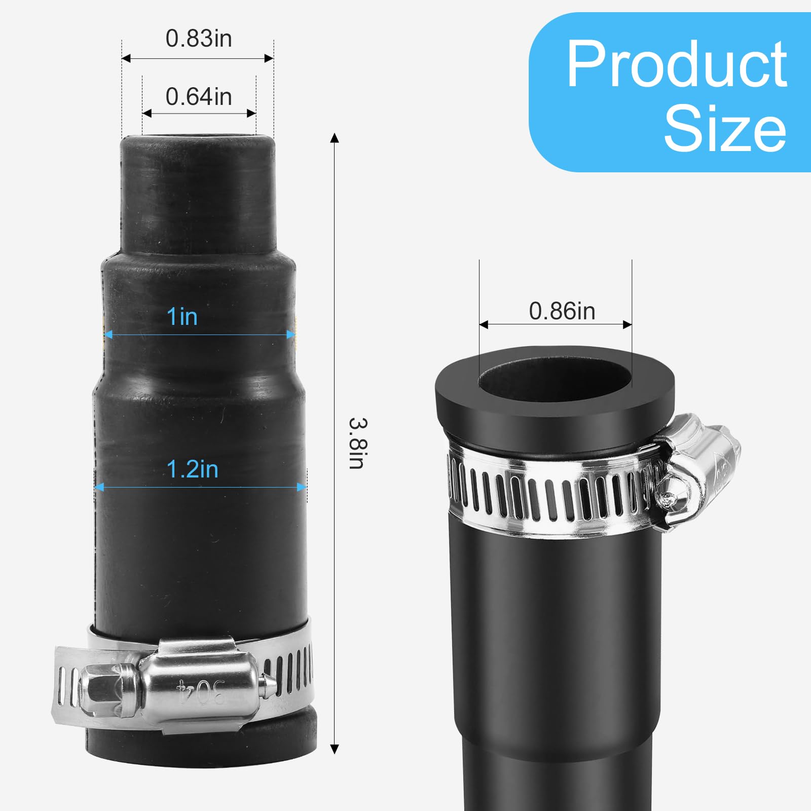 Adaptador universal de manguera de drenaje para lavavajillas, compatible con la mayoría de lavavajillas, conector de eliminación de basura para lavavajillas, incluye 1 conector de entrada, 1