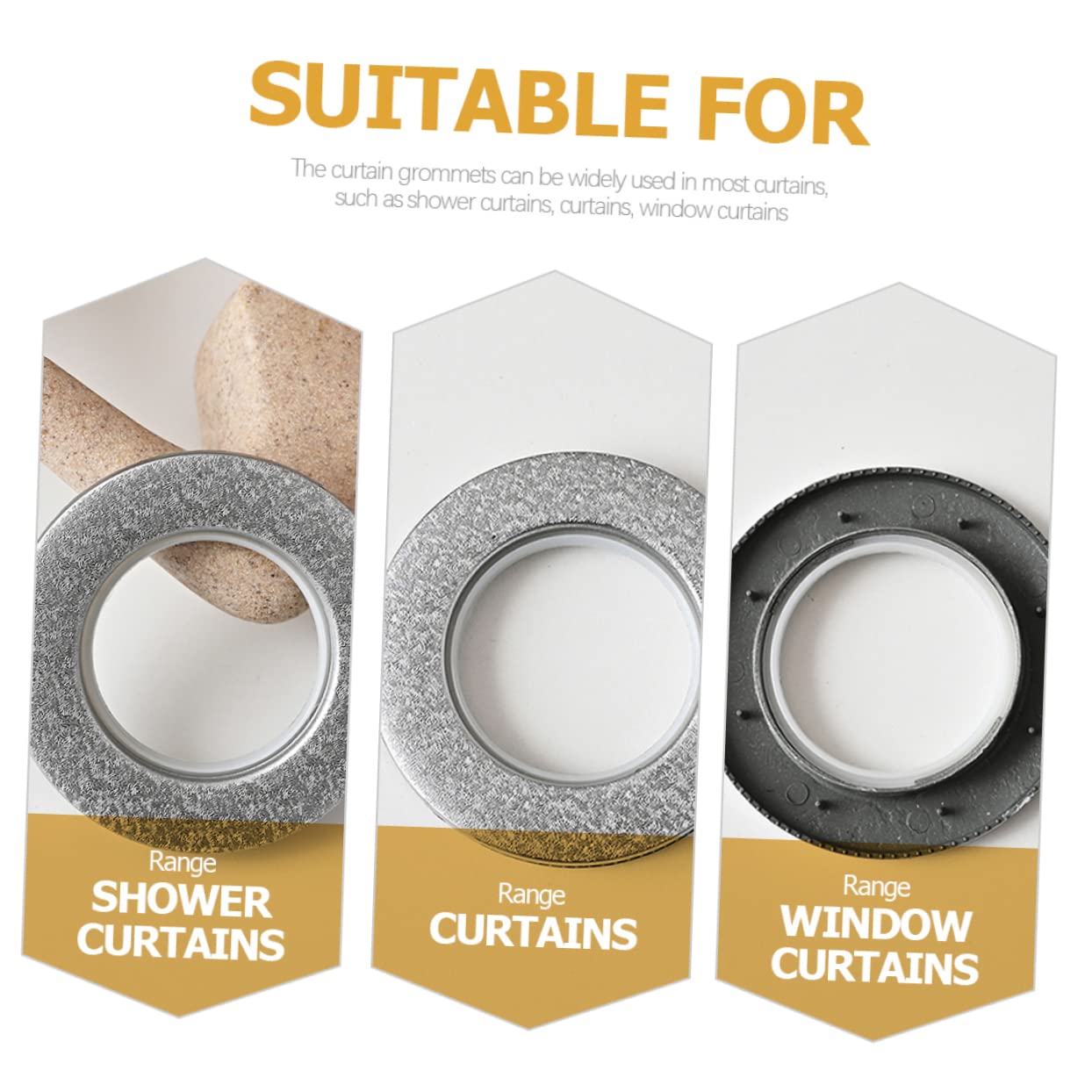 24 Pièces Boucle de Rideau Crochets Rideaux Crochet pour Rideaux Accessoires de Rideaux Stores pour la Maison oeillet Anneau Romain tentures Oeillets pour Rideau œillets Plastique
