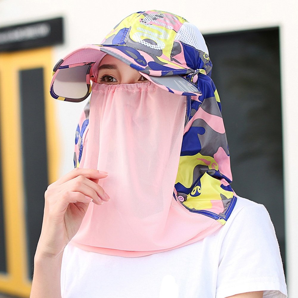 Yong FEI Sombrero de Verano, Sombrero de Sol Estirable Brim Cobertura Completa Cara Plegable Viajes de Playa Transpirables, 10 Colores Opcionales Sombrero de Sol de Verano (Color : 1#)