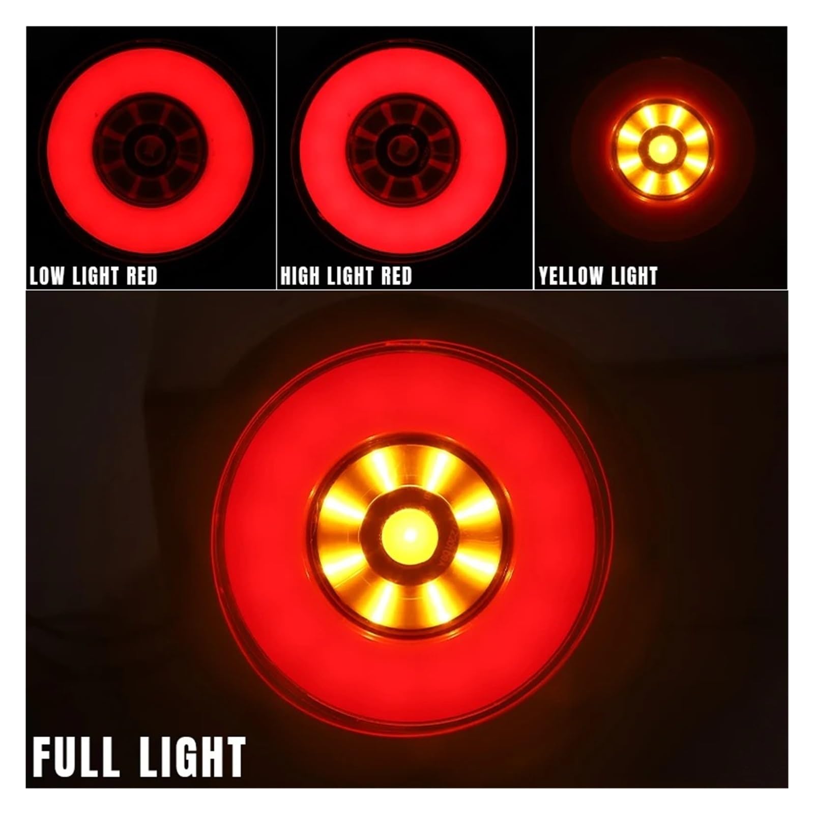 Luci Posteriori A LED Rotonde Da 4 Pollici Di Stop Marcia Diurna Retromarcia Per Camion Per Jeep Pick-up 4x4 12V 24V fanale posteriore(4pcs White Red)