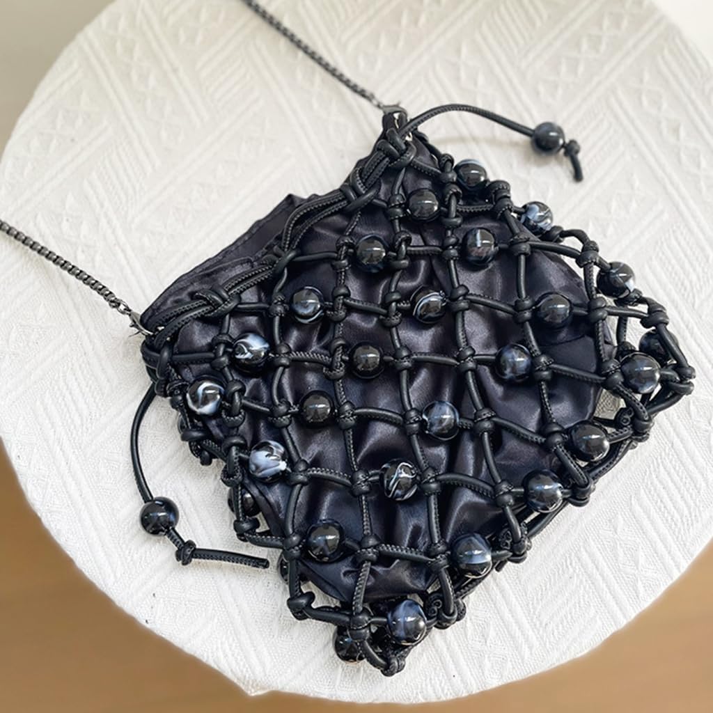 ユニークな魅力的な汎用ビーズショルダー財布のイブニングバッグを持つ女性のためのトレンディなPUパールズビーズクロスボディ