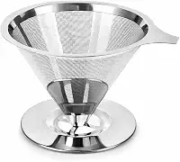 Coador de Café 103 Filtro Inox Reutilizável Fácil de Usar e Limpar, Preserva o Sabor Natural do Café, Peneira de Aço Durável e Sustentável, Sem Uso de Papel, Econômico e Ecológico Premium