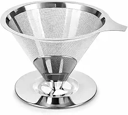 Coador de Café 103 Filtro Inox Reutilizável Fácil de Usar e Limpar, Preserva o Sabor Natural do Café, Peneira de Aço Durável e Sustentável, Sem Uso de Papel, Econômico e Ecológico Premium