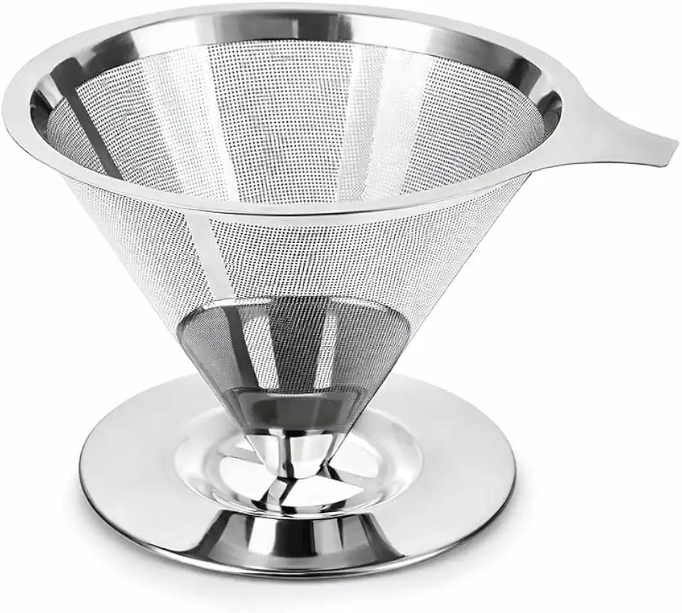 Coador de Café 103 Filtro Inox Reutilizável Fácil de Usar e Limpar, Preserva o Sabor Natural do Café, Peneira de Aço Durável e Sustentável, Sem Uso de Papel, Econômico e Ecológico Premium