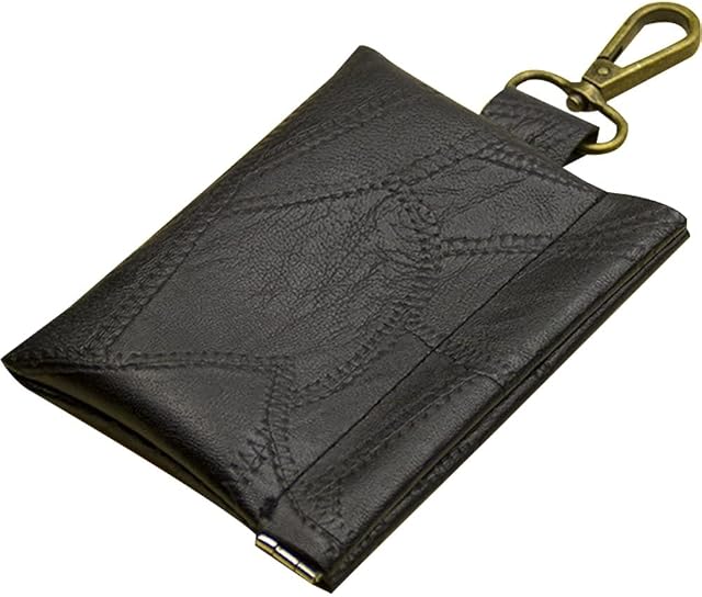Leather Pocket Key Wallet Keyring Coin Purse Men Vintage Small Money Change Bag Card Holder Key Pouch