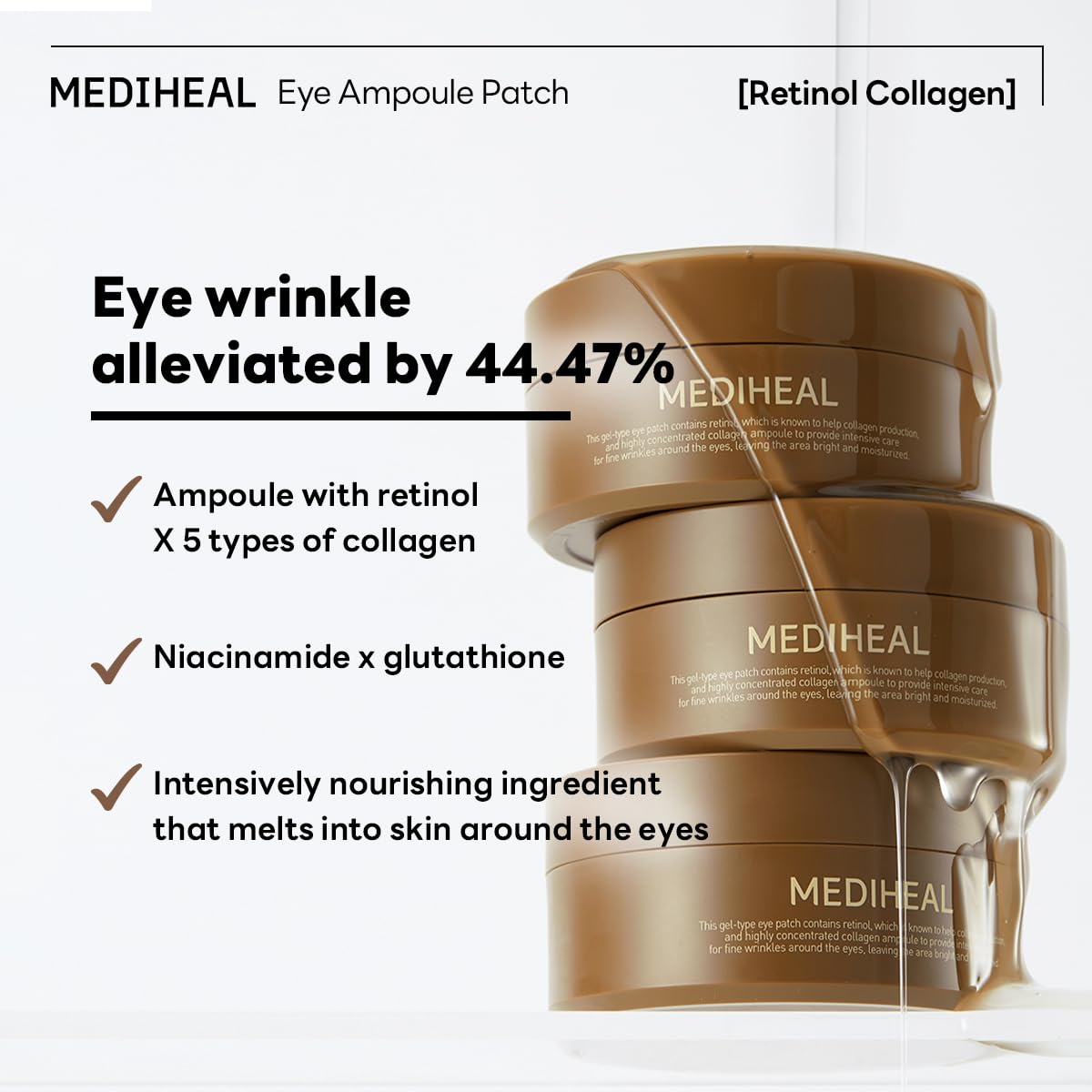 Mediheal Retinol Collagen Under Eye Patches & Collagen Ampoule Pad for Daily Skin Elasticity Care - Image 3