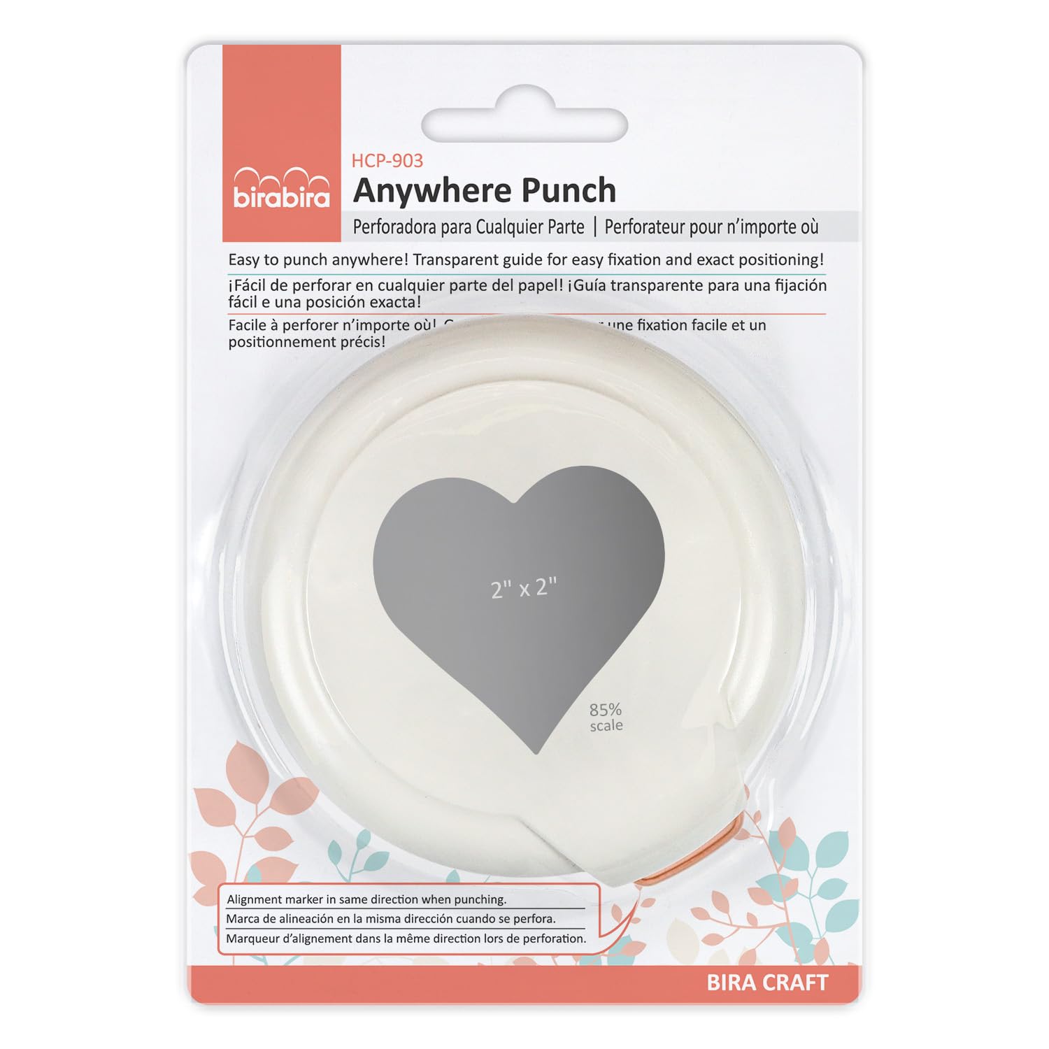 Bira Heart Magnetic Punch, 2" Anywhere, Everywhere, Window, Frame Punch for Paper Crafting Scrapbooking (Heart)