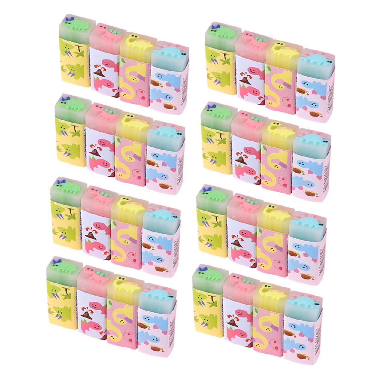 32 pezzi Gomme da Cancellare Dinosauro Colorate e Divertenti per Studenti Materiale Affidabile Impugnatura Ergonomica Accessori Scuola Kawaii per Regali e Feste