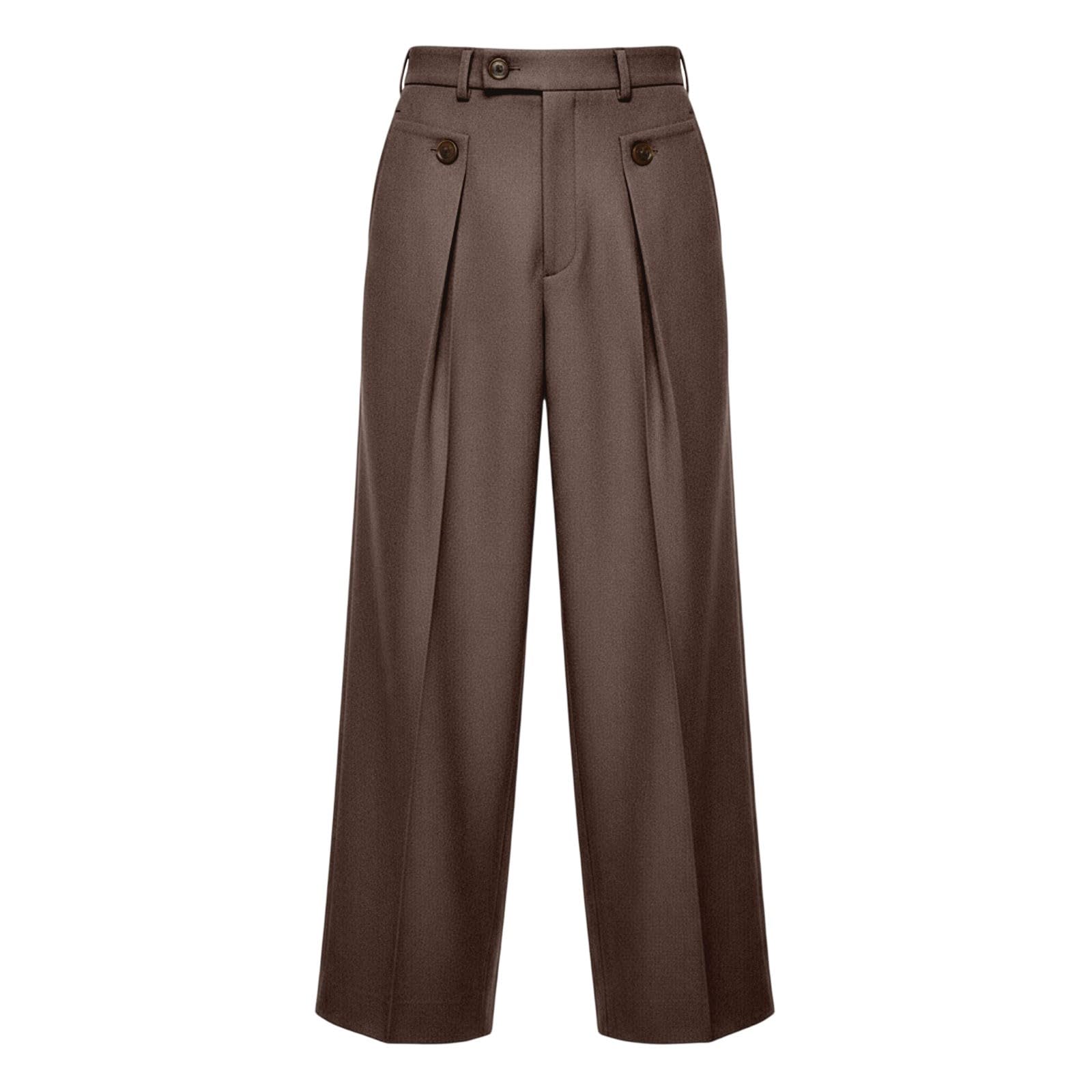 WWricotta Pantaloni Eleganti Casual Uomo - Vita Alta, Bottoni Anteriori, vestibilità Comoda, Look Moderno per Tutti i Giorni