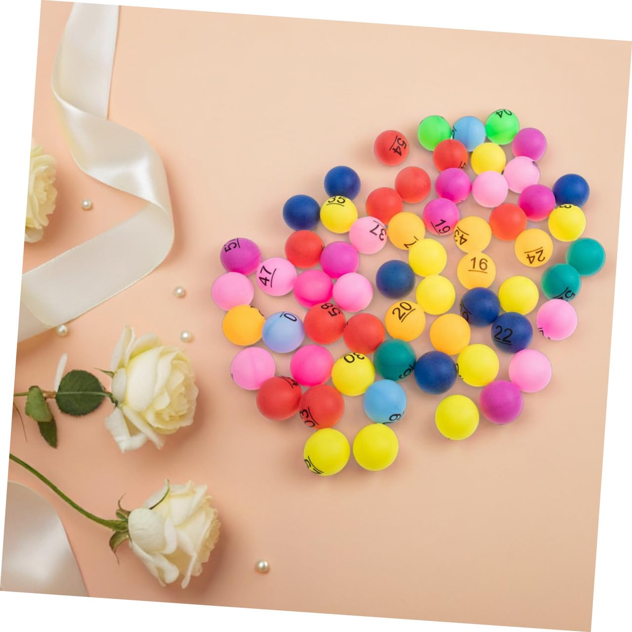 Palline Tombola Numerate 1-90 in Plastica, 90 Pezzi per Estrazione