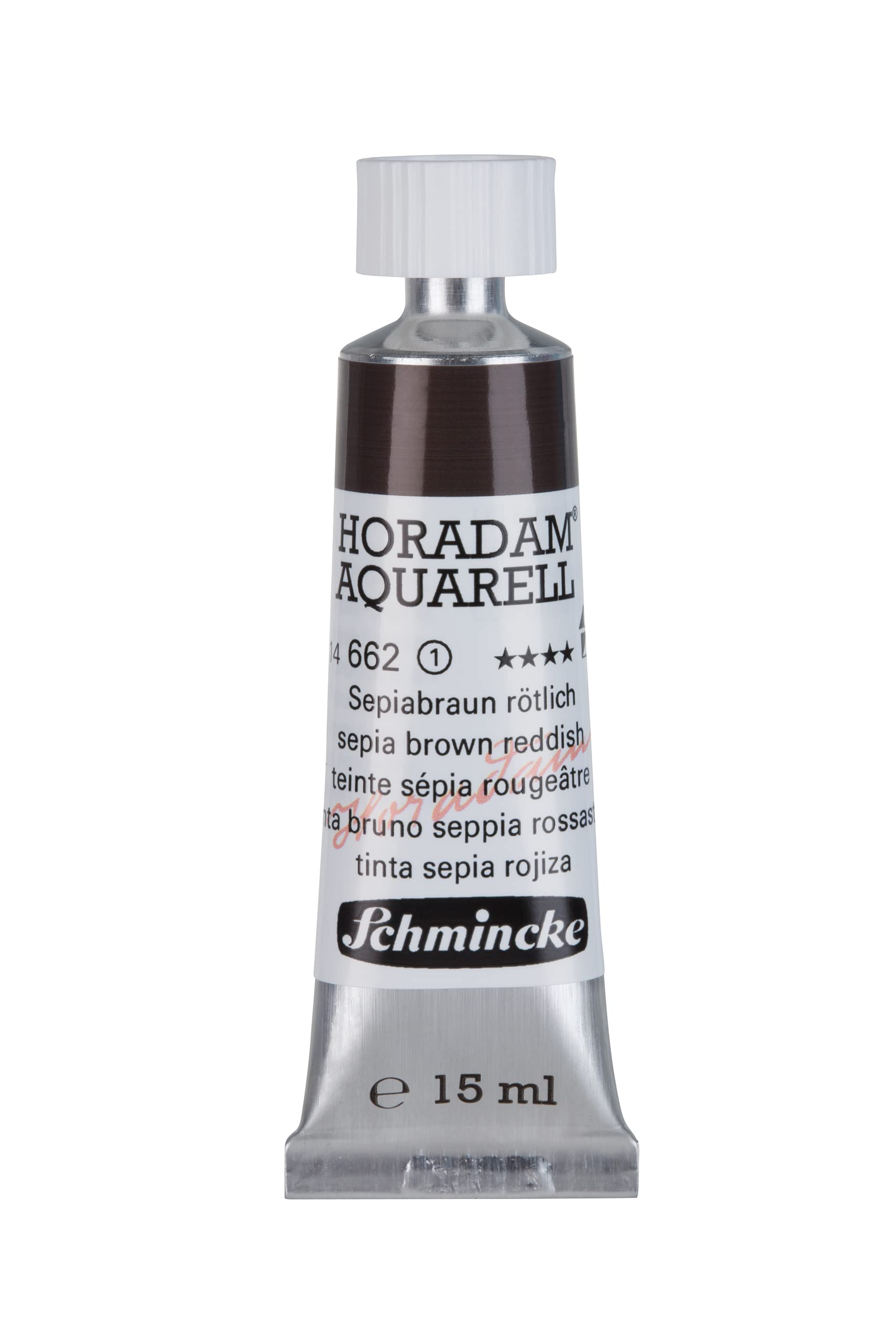 Schmincke - HORADAM® AQUARELL - finest artists' watercolour paints, 662 Sepia brown reddish, 14 662 006, 15 ml tube