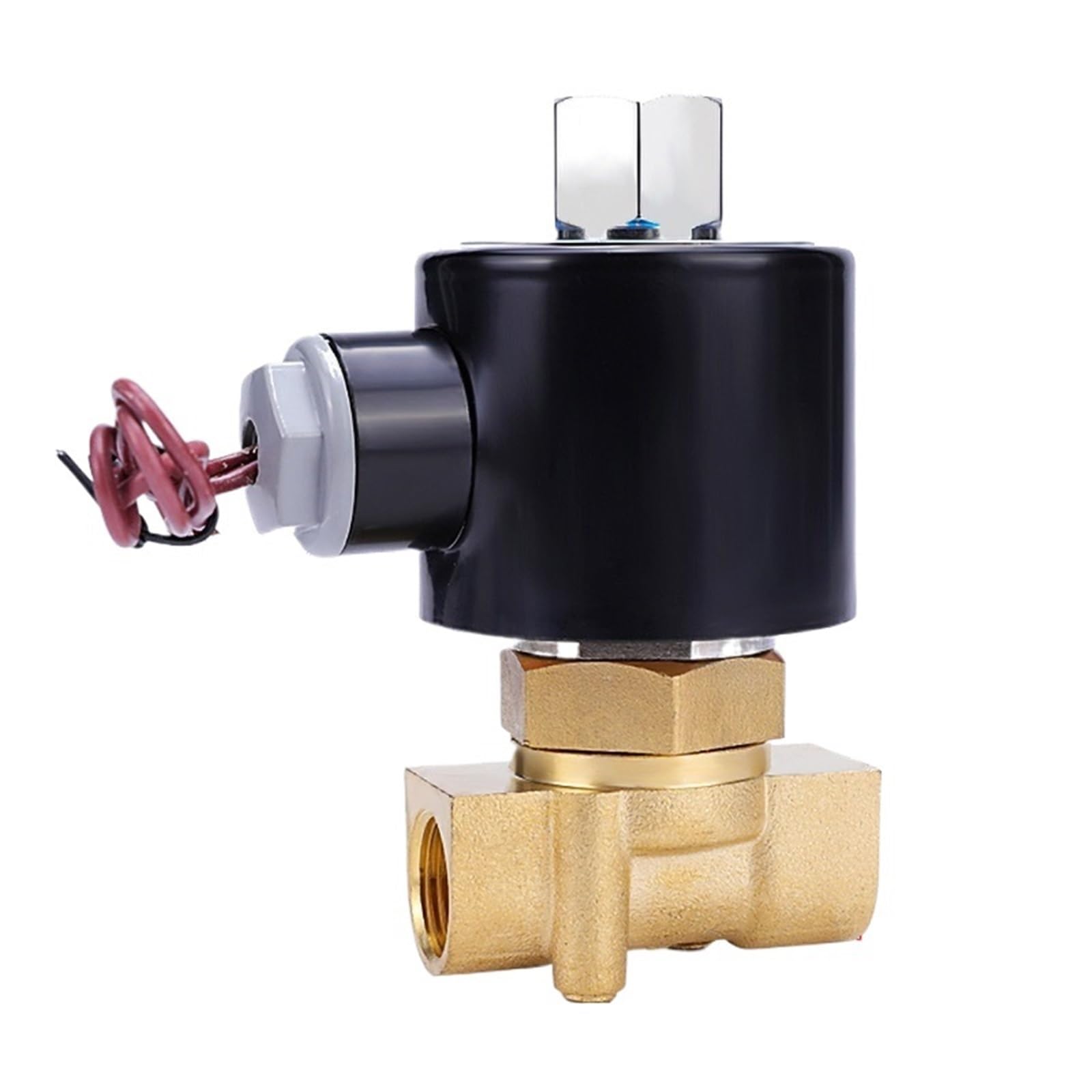 Uyqukggpsn 3/8 1Pcs '' Normally Open Brass Solenoid Valve 24V 12V 220V 110V Water/Gas Solenoid Valves