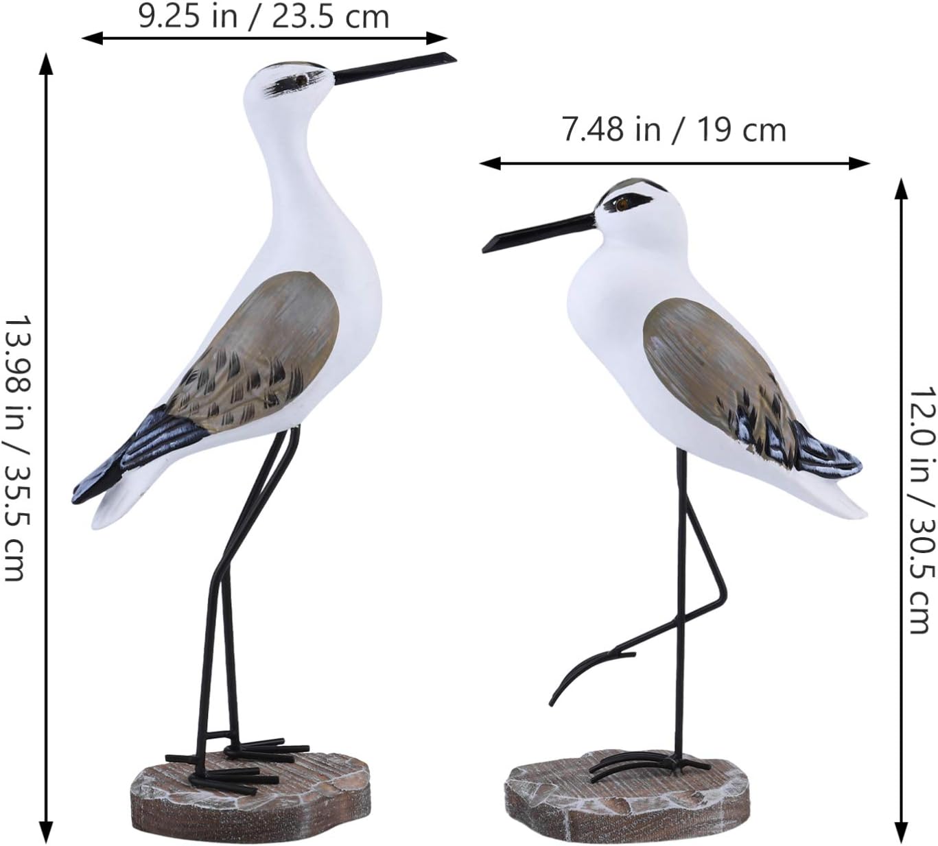 HEALLILY 2pcs Coastal Decor Wooden Seagull Figurine Bird Statue Nautical Coastal Ocean Home Decoration Light Brown Statue