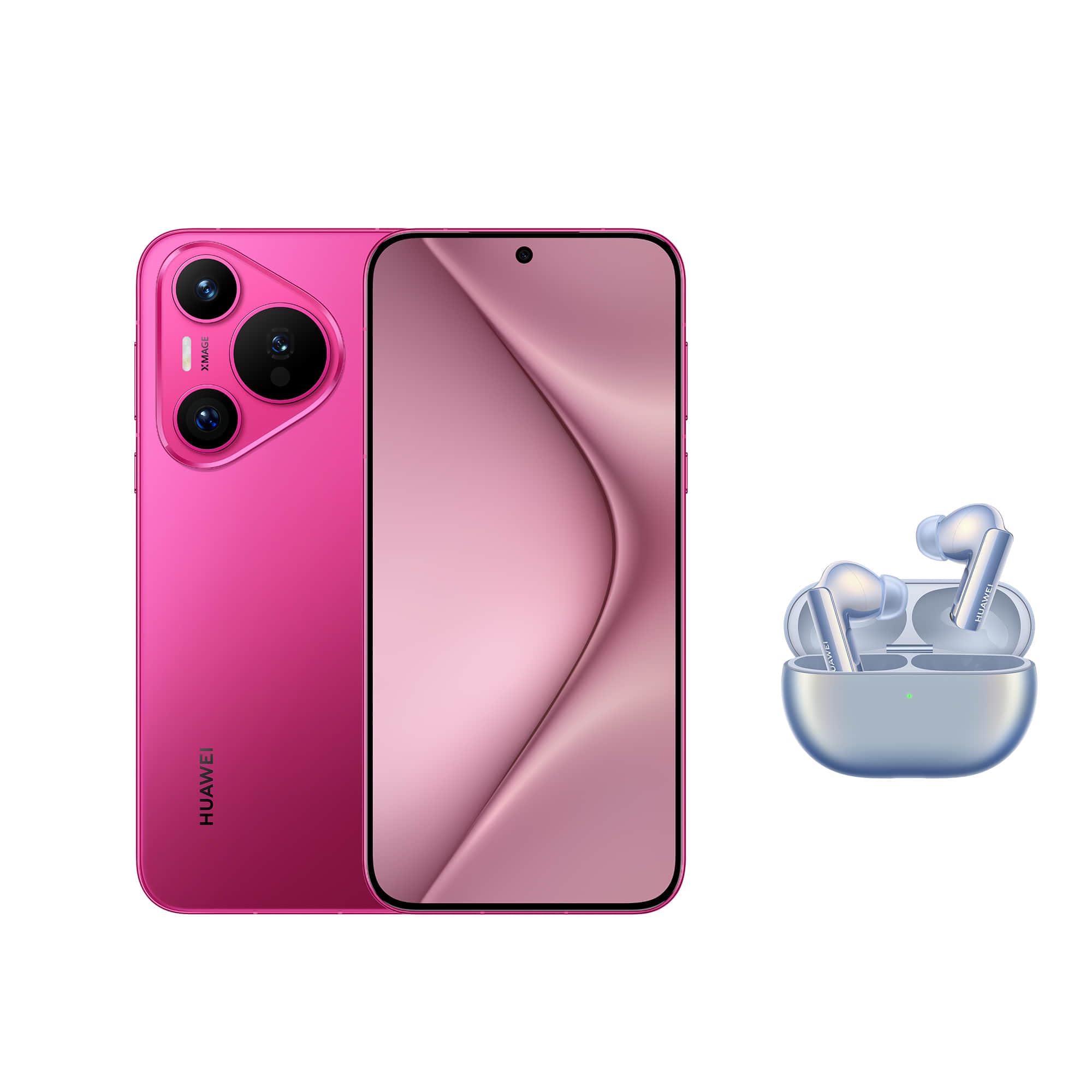 HUAWEI Pura 70 Smartphone, Dual SIM Mobile Phone, 12 + 256GB, Flat-edge Screen, 50MP Ultra Lighting Camera, Super Durable Kunlun Glass, 66W SuperCharge, Pink (KSA Version) + HUAWEI FreeBuds Pro 3
