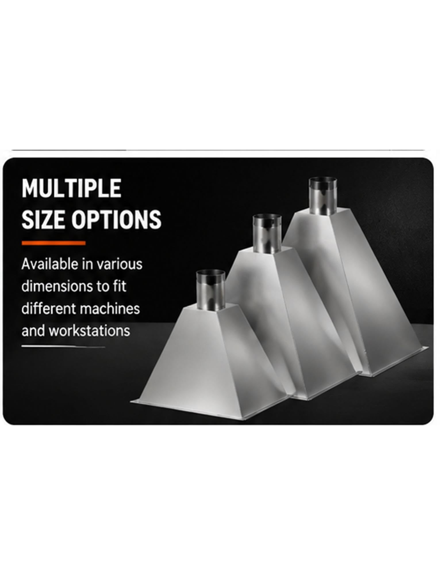Campana extractora industrial de acero galvanizado para polvo y humos