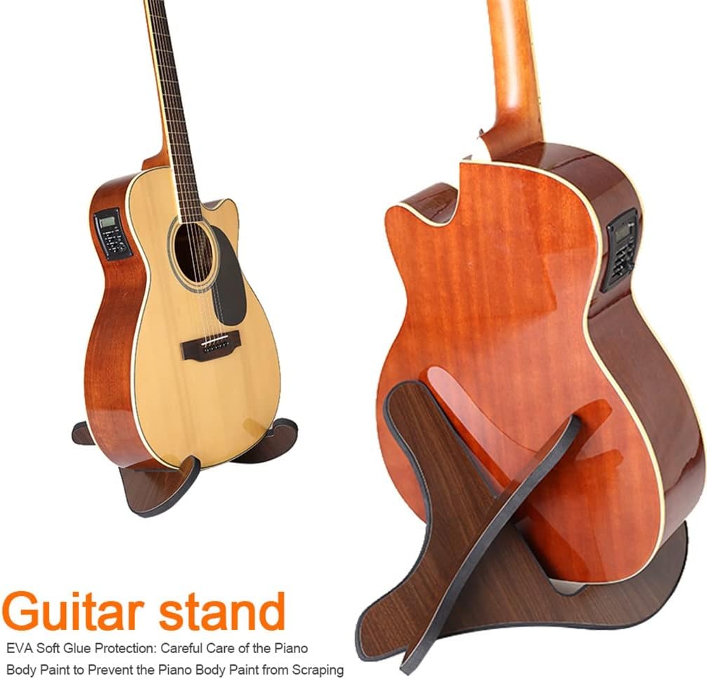 Foldable Stand Musical Enjoyable Instrument Portable Holder Stand Wooden Supplies Folk Classical Acoustic Guitar (Color : As Shown Size : One Size)