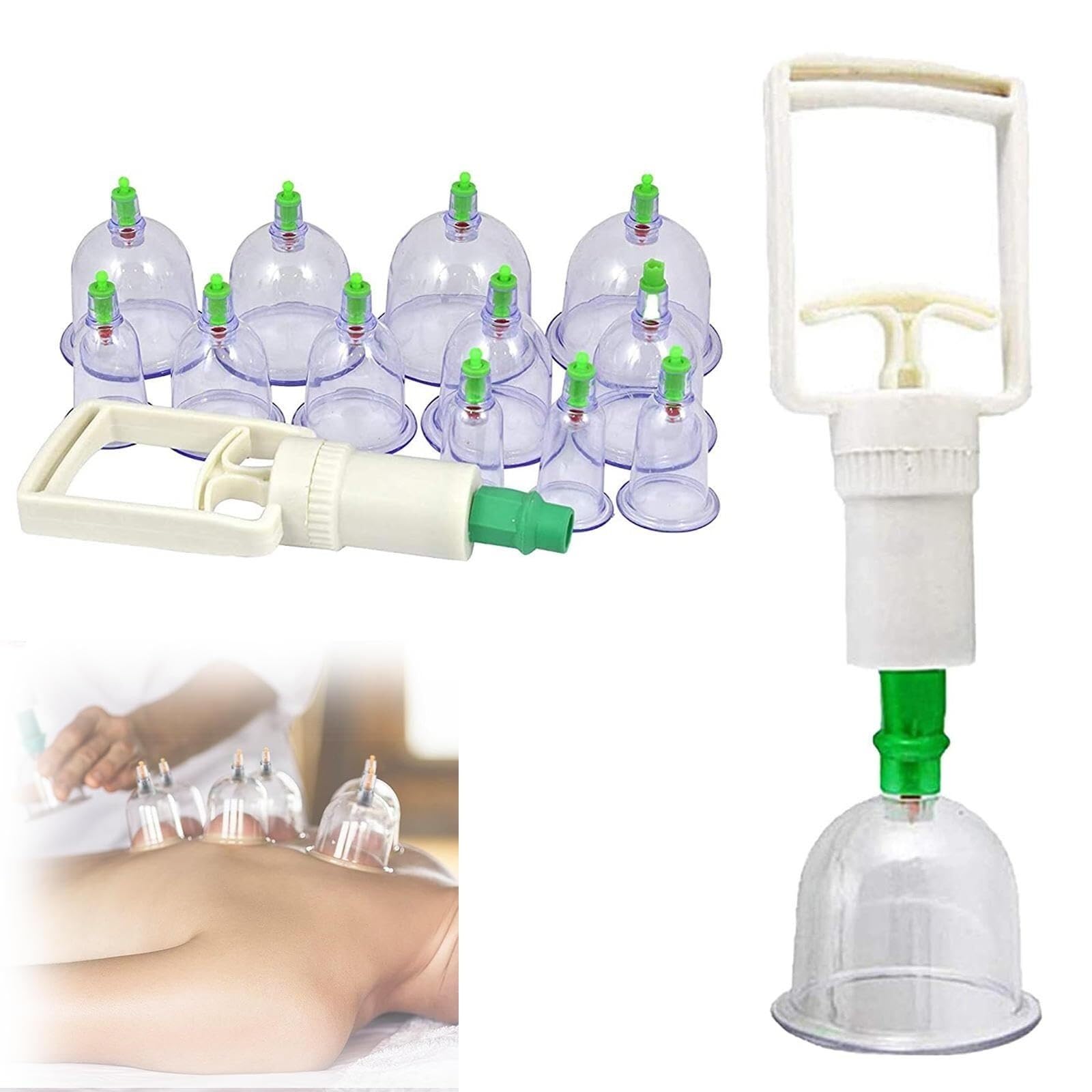 Set di coppettazione sottovuoto biomagnetica da 12 tazze, kit professionale per massaggio tradizionale cinese, per sollievo dal corpo domestico
