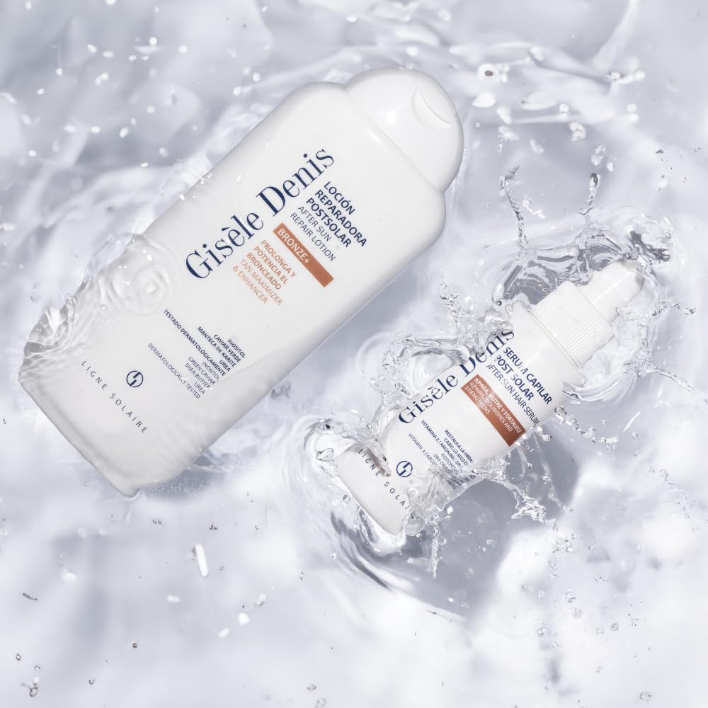 GISÈLE DENIS - Aftersun Bronze +, 400 ml, Crema Cuerpo, Cuidado de la Piel, Loción Reparadora Postsolar, con Inositol, Caviar Verde, Urea y Manteca de Karité, Nutre, Hidrata y Repara la Piel