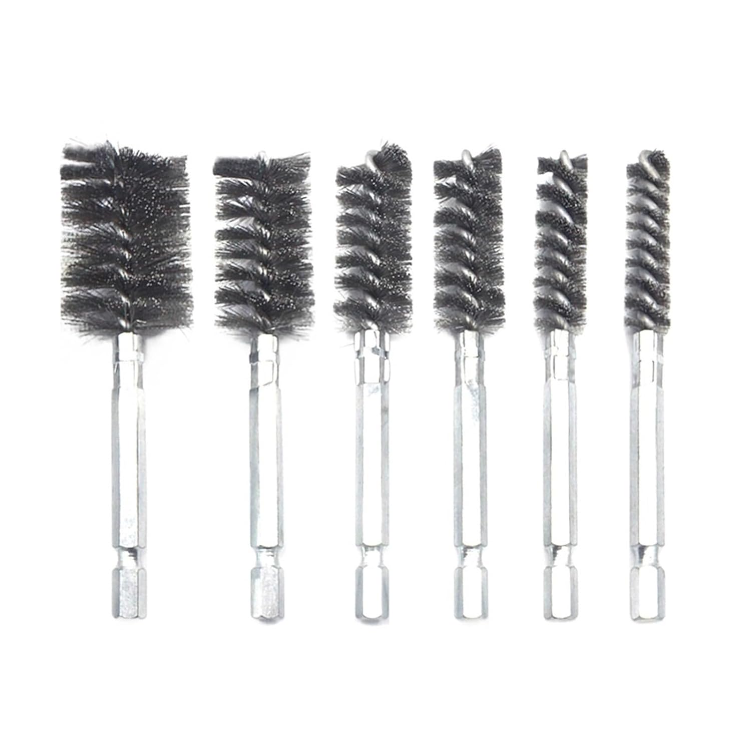 Stainless Steel Twisted Wire Brushes for Polishing Deburring Rust Removing Cleaning for Power Impact Drill of 1/4in Hex Shank(6PCS-Drill Brush)