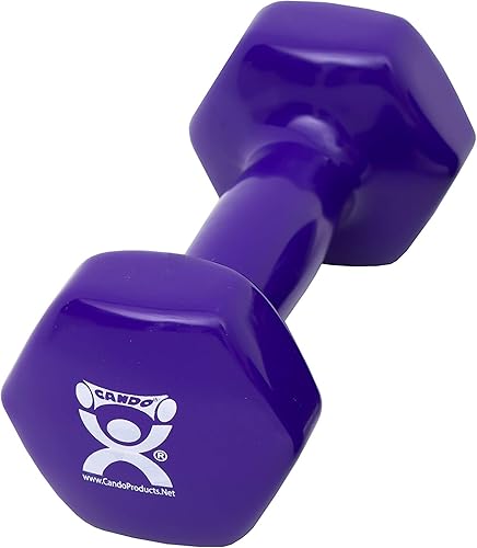 Miniatura 1 de CanDo Mancuernas de hierro fundido con revestimiento de vinilo, 7 libras, individuales, color morado
