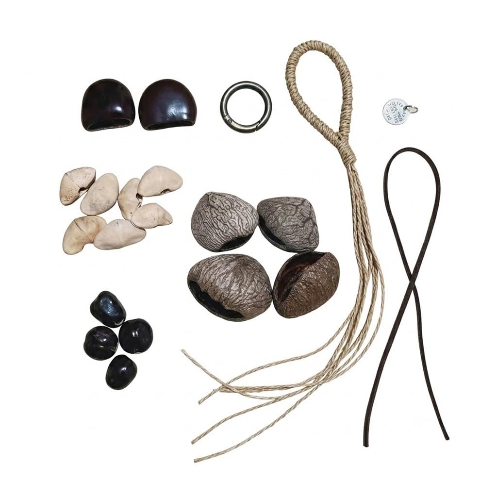 Wyvix Bag Charm & Wind Chime, Available as DIY Kit or Pre-Assembled Nut Shell Rattle, Seed Pod Handbell for Backpack & Car Decor(Autumn(DIY))