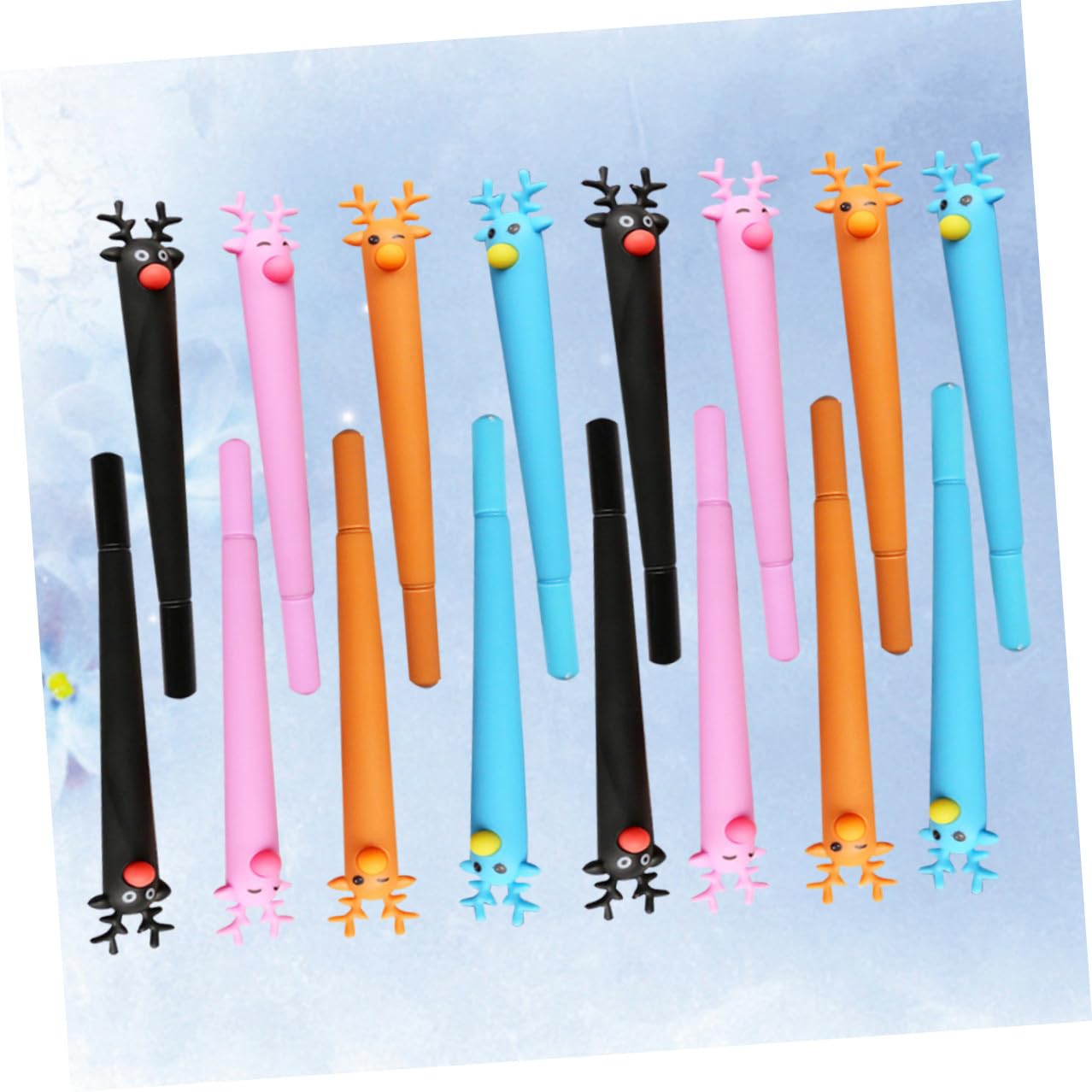 DOITOOL 32 Piezas Bolígrafos de Tinta Azul con Diseño de Negro Marrón Azul y Rosa para Estudiantes de Primaria Escritura y Regalo para Oficina y Escuela