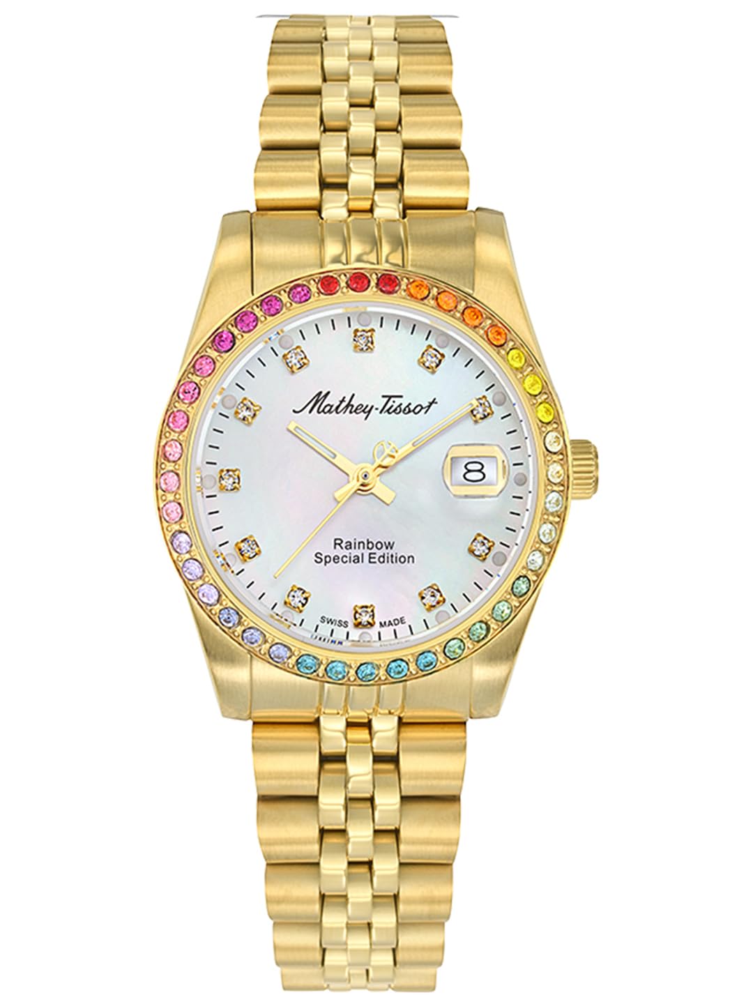 Mathey-Tissot Stainless Steel White Dial Analogue Watch for Women -D809Pqyi, Gold Band (B0C8NHQQF9) Amazon Price History, Amazon Price Tracker
