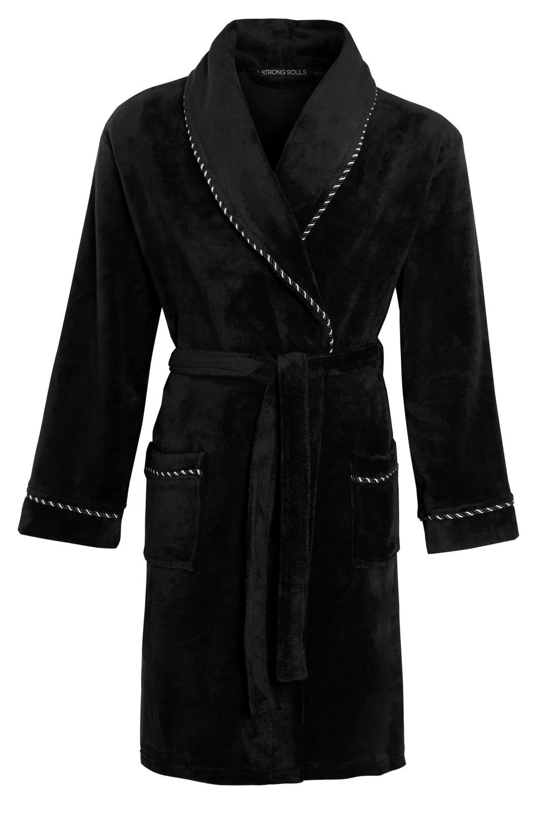 Strong Souls Mens Luxury Fleece Dressing Gown Soft Warm Bath Robe Housecoat Gifts for Men