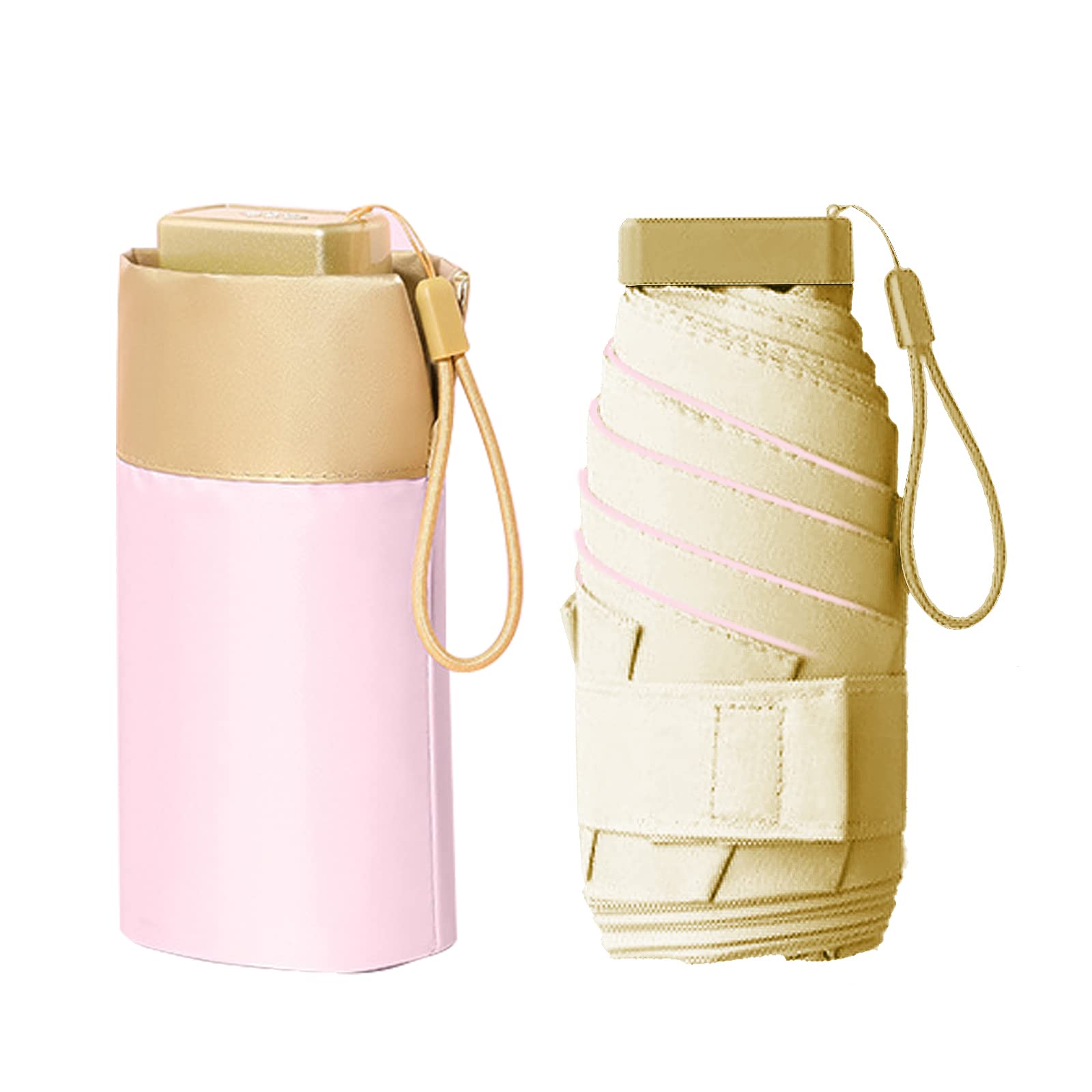 JodsenFolding Travel Umbrella,6 Ribs Mini Umbrella Compact Portable Windproof Umbrella with Storage Bag Mini Travel Umbrella Folding Sun Umbrella Windproof Rain Umbrella for Men Women 90 x 53cm