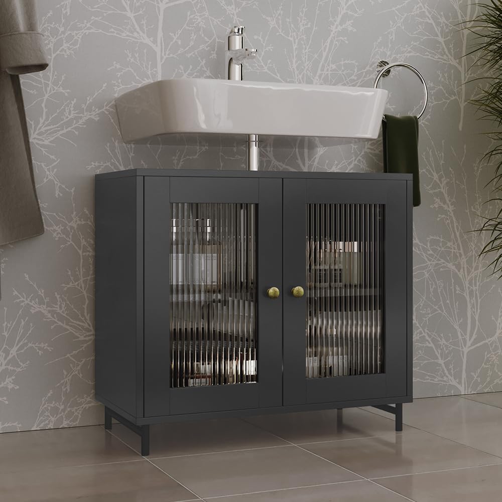 Vicco Mobiletto per lavabo Malte, Grigio, 60 x 58 cm