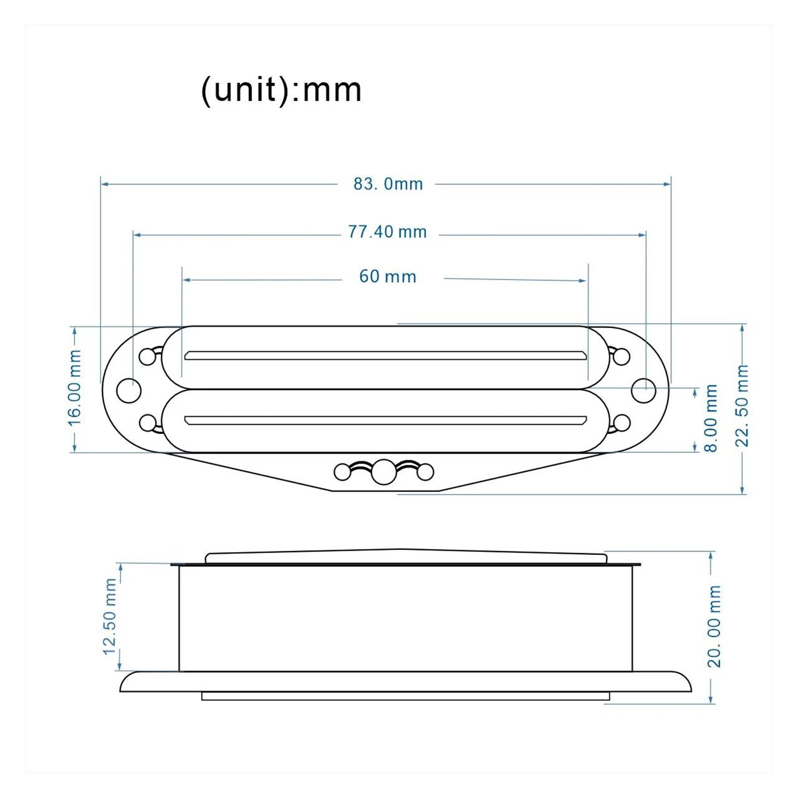 Weißer Retro Alnico 5 Hot Dual Rail Coil Elektro Tonabnehmer 9K Gitarrenzubehör