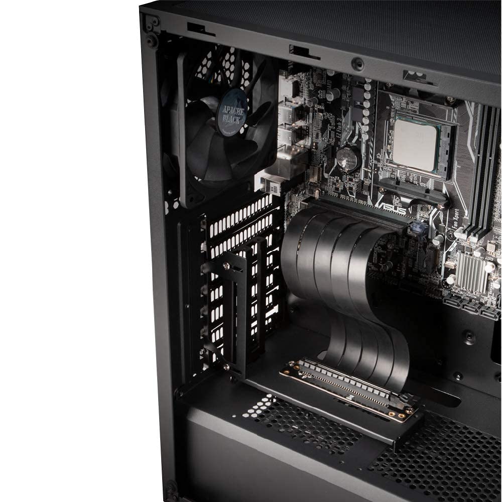 Akasa RISER BLACK PRO | pionowy uchwyt GPU | Kabel pionowy PCIe 3.0 | ekranowanie EMI | 200 mm | AK-CBPE02-20B